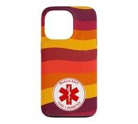 T1D Type 1 Diabetes Medical Alert Label (Retro Red Stripes) Case for iPhone 13 Pro