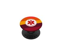 T1D Type 1 Diabetes Medical Alert Label (Retro Red Stripes) PopSockets Adhesive PopGrip