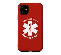 T1D Type 1 Diabetes Medical Alert (RED) Case for iPhone 11