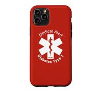T1D Type 1 Diabetes Medical Alert (RED) Case for iPhone 11 Pro