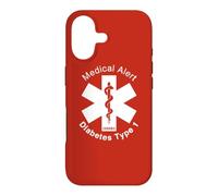 T1D Type 1 Diabetes Medical Alert (RED) Case for iPhone 17