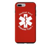 T1D Type 1 Diabetes Medical Alert (RED) Case for iPhone 7 Plus/8 Plus