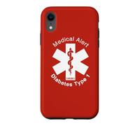 T1D Type 1 Diabetes Medical Alert (RED) Case for iPhone XR