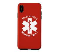 T1D Type 1 Diabetes Medical Alert (RED) Case for iPhone XS Max