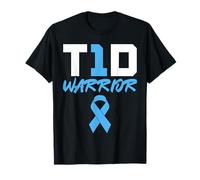 T1D Warrior Blue Ribbon Awareness Design T-Shirt