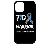 T1D Warrior Type 1 Diabetes Awareness Blue Ribbon Case for iPhone 12/12 Pro