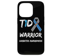 T1D Warrior Type 1 Diabetes Awareness Blue Ribbon Case for iPhone 13 Pro