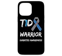 T1D Warrior Type 1 Diabetes Awareness Blue Ribbon Case for iPhone 13 Pro Max