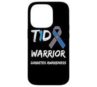 T1D Warrior Type 1 Diabetes Awareness Blue Ribbon Case for iPhone 14 Pro