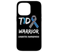 T1D Warrior Type 1 Diabetes Awareness Blue Ribbon Case for iPhone 14 Pro Max