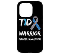 T1D Warrior Type 1 Diabetes Awareness Blue Ribbon Case for iPhone 15 Pro