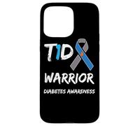 T1D Warrior Type 1 Diabetes Awareness Blue Ribbon Case for iPhone 15 Pro Max