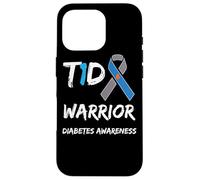T1D Warrior Type 1 Diabetes Awareness Blue Ribbon Case for iPhone 16 Pro