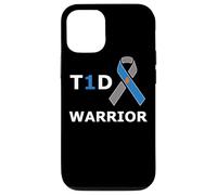 T1D Warrior Type 1 Diabetes Awareness Blue Ribbon Diabetic Case for iPhone 12/12 Pro