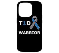 T1D Warrior Type 1 Diabetes Awareness Blue Ribbon Diabetic Case for iPhone 14 Pro
