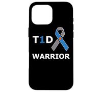 T1D Warrior Type 1 Diabetes Awareness Blue Ribbon Diabetic Case for iPhone 16 Pro Max
