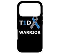 T1D Warrior Type 1 Diabetes Awareness Blue Ribbon Diabetic Case for iPhone 17 Pro