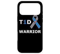 T1D Warrior Type 1 Diabetes Awareness Blue Ribbon Diabetic Case for iPhone 17 Pro Max
