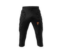 T1TAN 3/4 Goalkeeper Trousers, Black, 100% Polyester, Padded on The HIPS and on The Knees, Ideal for Training Sessions, Various Sizes