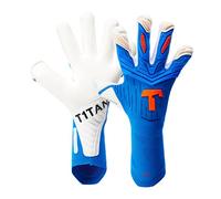 T1TAN Alien Gravity Blue 2.0 Goalkeeper Gloves for Adults, Football Gloves, Men's Mixed Cut and 4 mm Professional Grip, Size 10