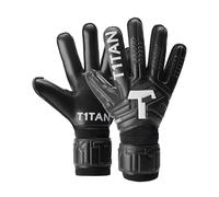 T1TAN Classic 1.0 Black-Out (FP) + Turbogrip - Goalkeeper Gloves and Glove Cleaner - with Finger Protection - Football Gloves for Goalkeepers - Size 7