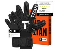 T1TAN Classic 1.0 Black-Out - Goalkeeper Gloves - Without Finger Protection - Football Gloves for Goalkeepers - Size 11