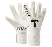 T1TAN Classic 1.0 White-Out Junior Goalkeeper Gloves with Finger Protection - Football Gloves for Goalkeeper - Size 5