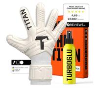 T1TAN Classic 1.0 White-Out + Turboglu - Goalkeeper Gloves and Grip Booster - without finger protection - Football gloves for goalkeepers - Size 7