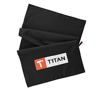 T1TAN Glove Towel - Microfibre goalkeeper towel with mesh bag and a clip to hang it up in the goal - black 40x80 cm