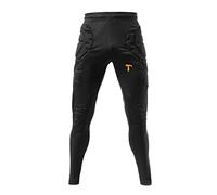 T1TAN Men's Long Goalkeeper Trousers Padded Goalkeeper Trousers Sizes S - XXL, Black, XXL