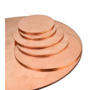 T2 Copper Round Sheet Plate - 50mm, 100mm, 150mm, 200mm - Thickness Options 0.8mm to 3mm - Conductivity Copper Disc,1pc(4x10mm)