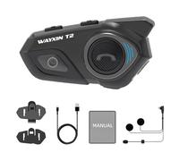 T2 Helmet Bluetooth Headset with Automatic Response Technology, Bluetooth 5.0 Full Duplex, High Fidelity Stereo Sound, Type-C Fast Charging, Easy Installation, &CVC Noise Reduction, IPx6 Waterproof