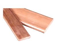 T2 Red Copper Flat Bar Plate Strip Thick 0.1-5mm Width 5/6-12mm Length 500mm(1.8x10x500mm 1PCS)