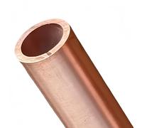 T2 Round Copper Piping 30cm Long, Straight Hollow Tube for Refrigeration Systems with Heat Conductivity 1piece(1 * 9MM)