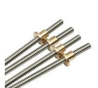 T20 Lead Screw with Copper Nut 20mm Diameter 4mm Pitch 300mm LengthStainless Steel Trapezoidal Thread Screw Nut for 3D Printers (Compatible with 5001000mm Models)