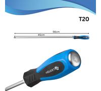 (T20) Long T-Handle Torx Screwdriver CrV Steel Magnetic Tip 450mm T15 T20 T25 T30