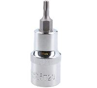 T20 Male Torx Bit Star Socket 1/2" Drive Standard Internal Chrome Vanadium Steel