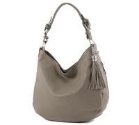 - T200 - Italian ladies' leather shoulder bag, color: dark taupe