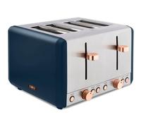 T20051MNB Cavaletto 4-Slice Toaster with Defrost/Reheat, Stainless Steel, 1800 W, Midnight Blue and Rose Gold