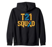 T21 Squad Down Syndrome Awareness Ribbon Zip Hoodie