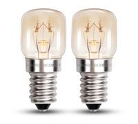 T22 E14 Oven Bulbs Warm White 2700K Dimmable, Up to 300°C, AC 230V, E14 Pygmy SES Fridge Bulbs Small Screw, Microwave Oven Wax Melting Salt Lamp Bulb, 2PCS