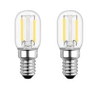 T22 LED E14 Fridge Bulbs 2W Warm White 2700K, 200LM, SES Pygmy Bulbs Replacement for E14 Refrigerator Bulb 15W 230V, Small Screw COB Filament Candle Bulbs Salt Lamp Night Light Bulbs, Pack of 2