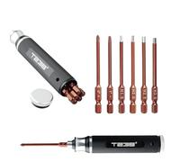T238-Hex Screw Driver Set, Storage Hexagon Screwdriver Tool Kit for Airsoft Tool Multi-Axis FPV Racing Drone RC Quadcopter Helicopter Car Models（1.5MM/2.0MM/2.5MM/3.0MM / Slotted&Cross 3.0MM）