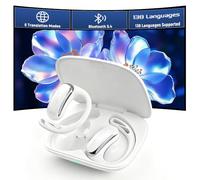 T25 AI Translation Earbuds Real Time, 138 Language Translator Earbuds, 6 Translation Modes, 45H, Bluetooth 5.4, 3-in-1 Translation Headphones Translating Device, for Travel Business Learning (White)