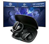 T25 AI Translation Earbuds Real Time, 138 Language Translator Earbuds, 6 Translation Modes, 45H, Bluetooth 5.4, 3-in-1 Translation Headphones Translating Device, for Travel Business Learning (Black)