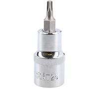 T25 Male Torx Bit Star Socket 1/2" Drive Standard Internal Chrome Vanadium Steel