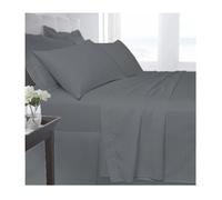 T250 Satin Stripe 100% Cotton Flat Sheet - Luxury Hotel-Quality Soft Breathable Bed Sheet, Smooth Satin Weave, Durable Easy-Care Premium Bedding