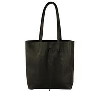 - T253 - Ital. Handle bag with inner pocket made of leather, color: black