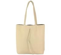 - T253 - Ital. Handle bag with inside pocket made of leather, color: cream