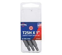 T25H x 1" Tamper Torx Insert Bit, 5 Pack